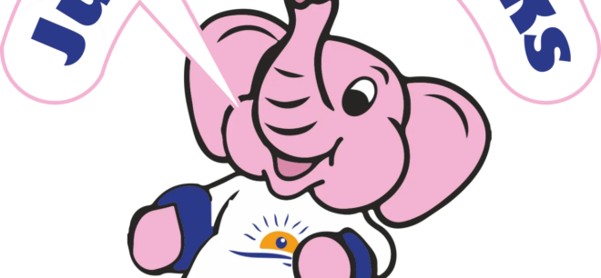 A cartoon image of Brad the Elephant with a speech bubble saying “Jumbo Thanks!”.